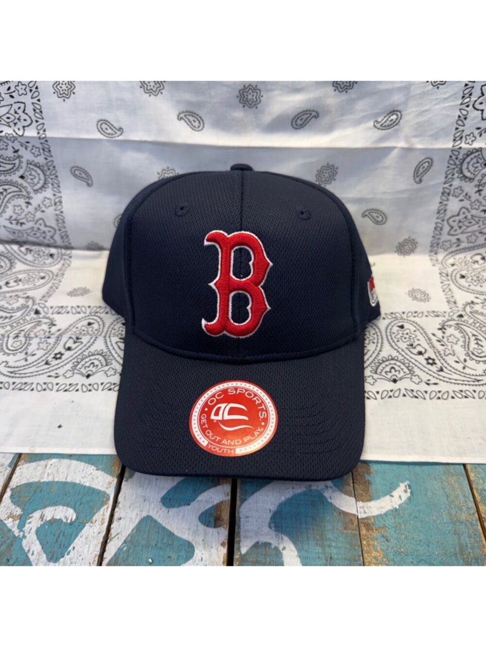 New OC Sports Boston Red Sox Youth Baseball Hat Navy Blue Adjustable Team Logo